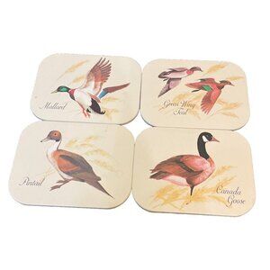 AVON Chesapeake Collection Mallard Ducks SET‎ of 4 Beverage Drink Coasters 1981